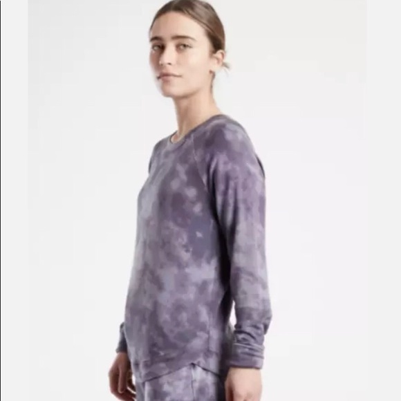 NWT Athleta mindset print sweatshirt purple tie dye size S - Picture 4 of 11